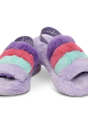 Iscream Purple Pink & Blue Furry Slipper