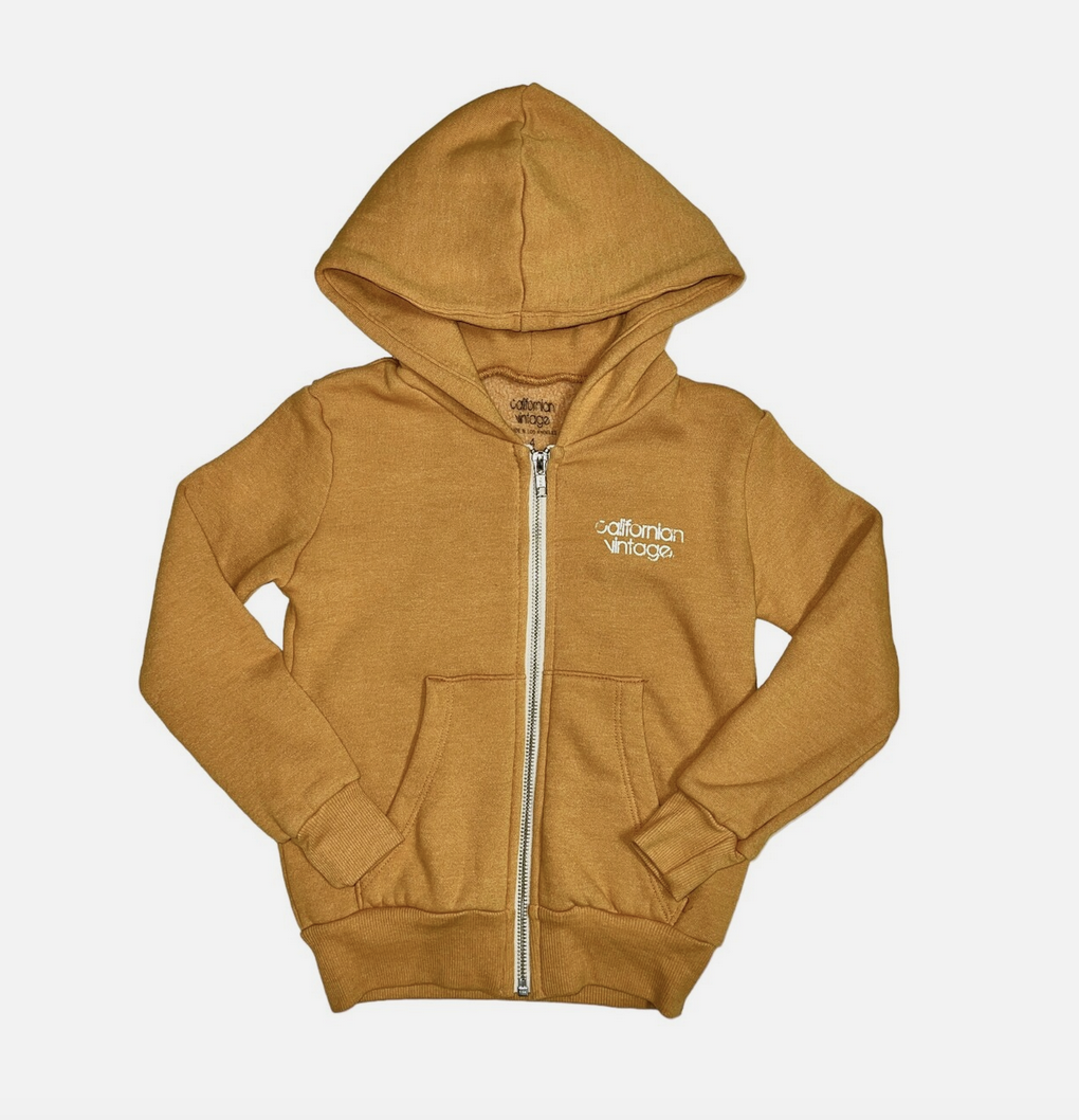 Californian Vintage Zip Hoodie Street Art Mustard B530