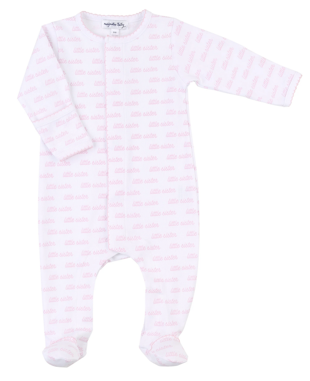 Magnolia Baby Brother and Sister Printed Footie PINK