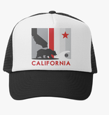 CA Flag Trucker Hat Black/White