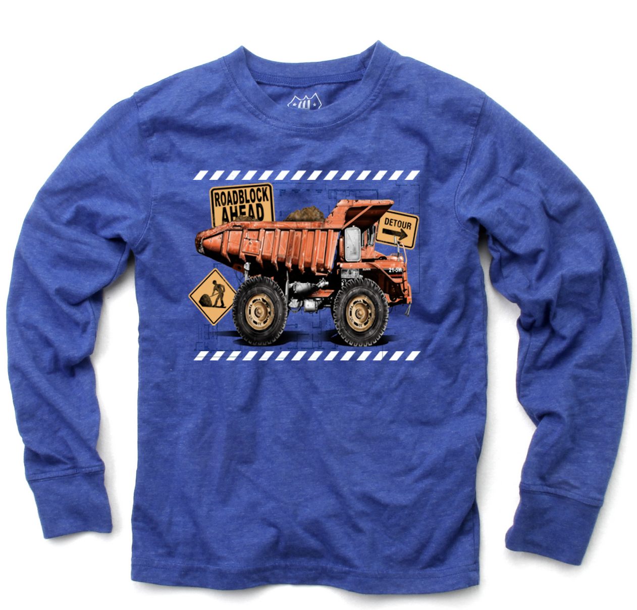 Wes And Willy Dump Truck L/S Tee Blue Moon