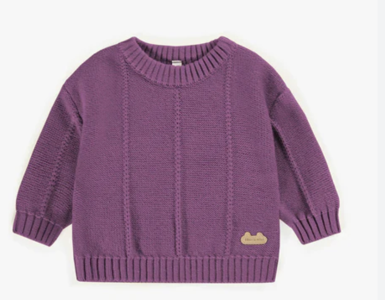 Sourismini Purple knitted sweater with a cashmere imitation