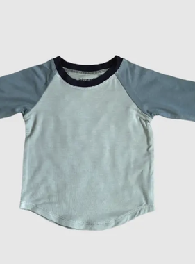 Baby Sprouts L/S Baseball Tee-  Pistachio