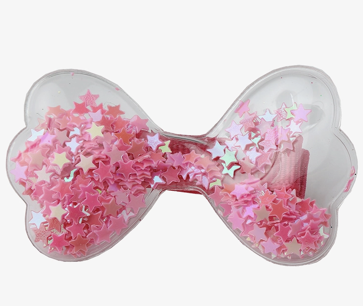 Confetti Bow Hair Clips  Hot Pink