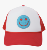 Smiley Trucker Hat  Red