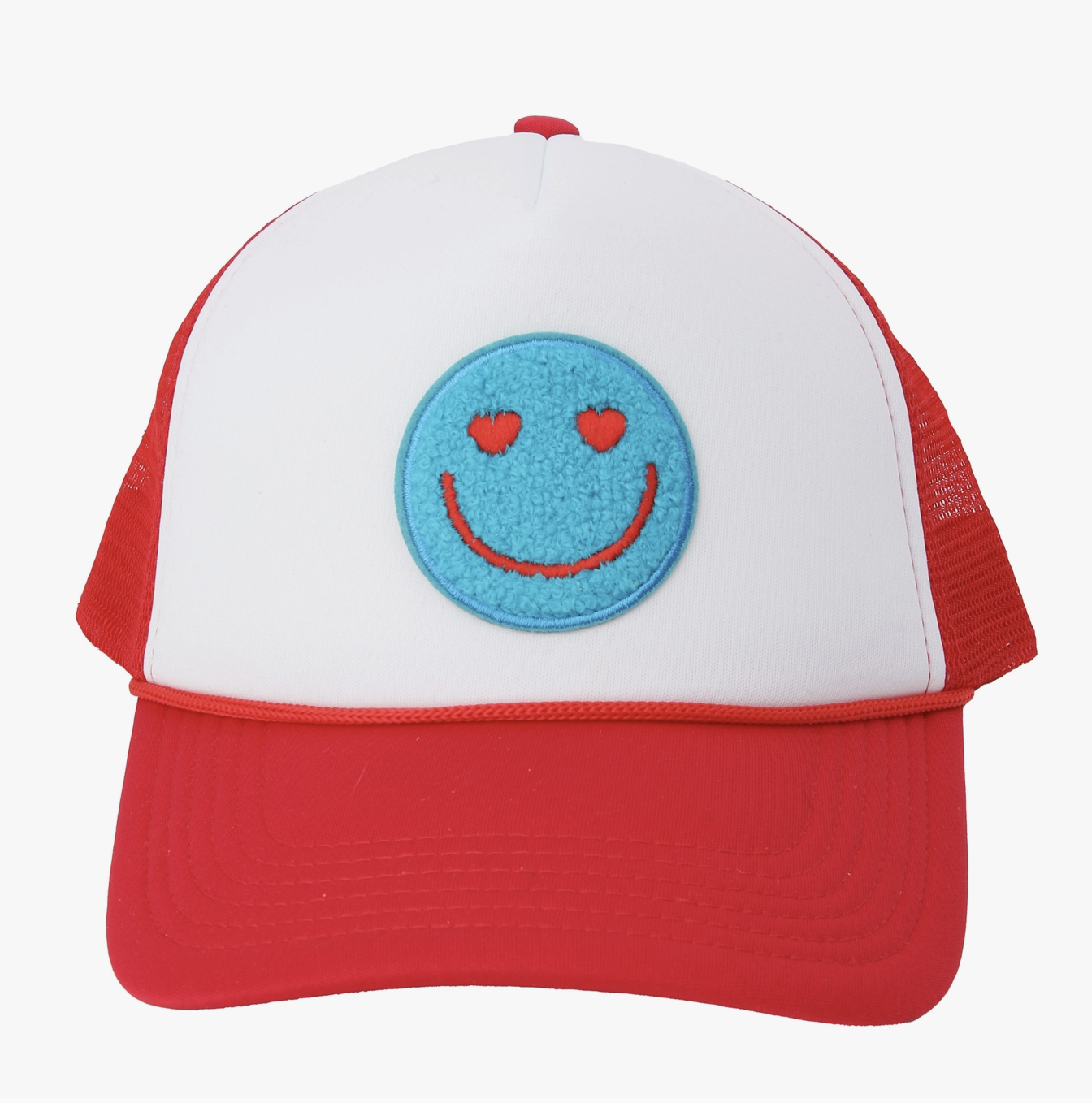 Smiley Trucker Hat  Red