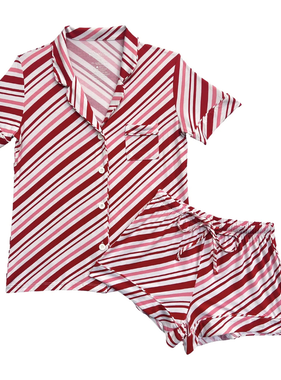 KatieJ NYC JUNIOR-LYNN S/S Lounge wear Candy Cane