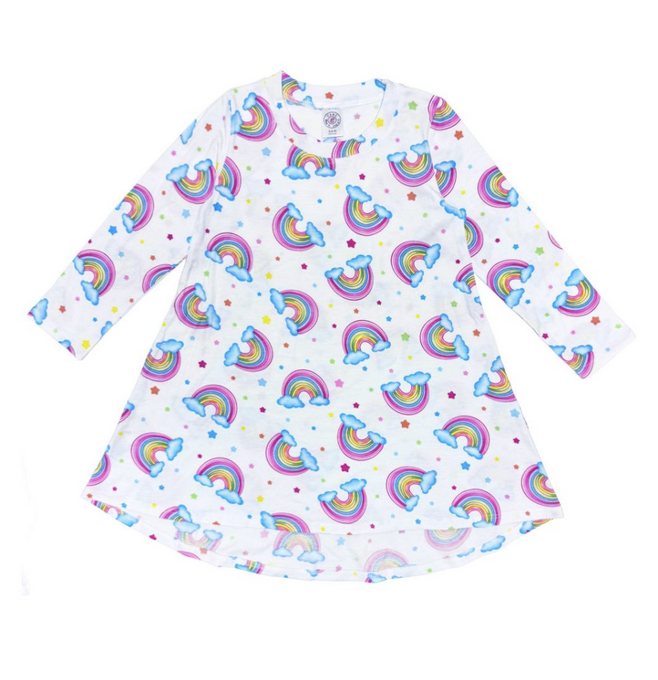 Esme L/S Hi Low Dress Rainbow Stars