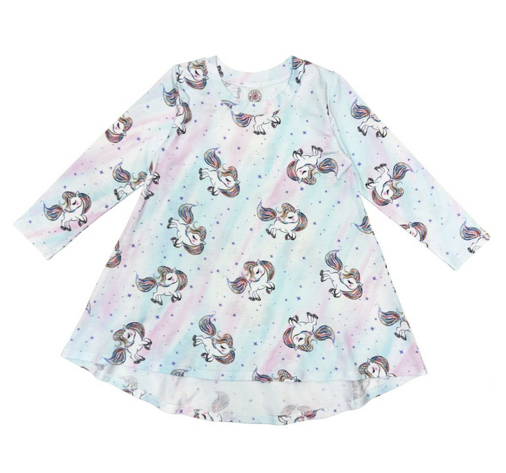 Esme L/S Hi Low Dress Sassy Unicorn