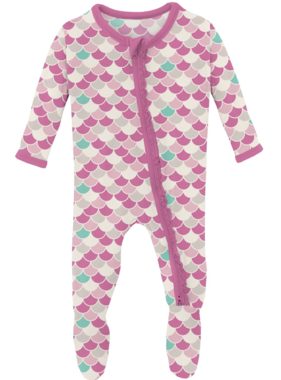 Kickee Pants Convertible Zipper Romper Latte Scales