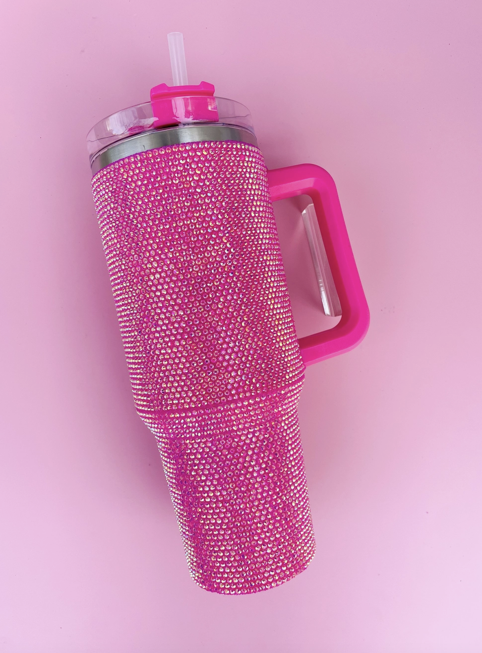 Rhinestone 40oz Stainless Tumbler Hot Pink - Bella Beach Kids