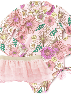 L/S 1pc Tutu-Retro Blossom Swim