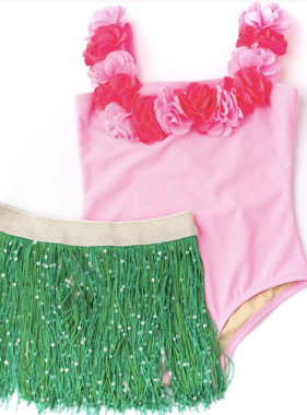 Shade Critters Hula 1pc Floral & Skirt - Lt Pink