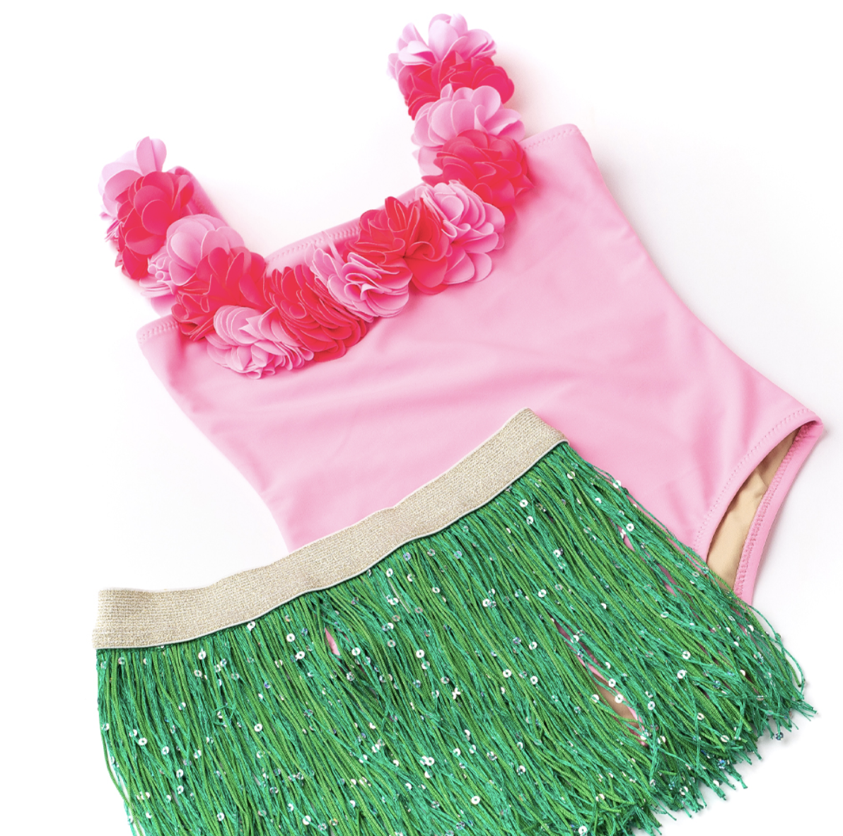 Shade Critters Hula 1pc Floral & Skirt - Lt Pink