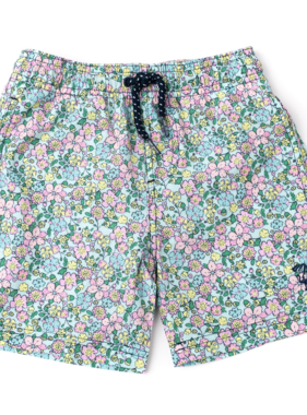 Boys Swim Trunks - Mint Ditsy