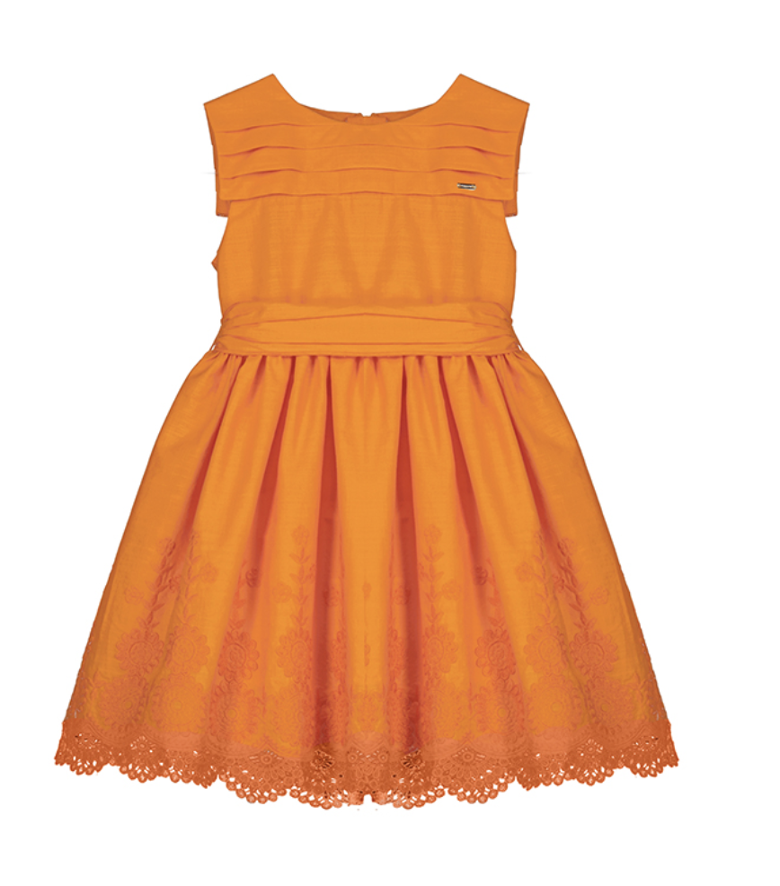 Mayoral 3917 62 Embroidered Dress Orange