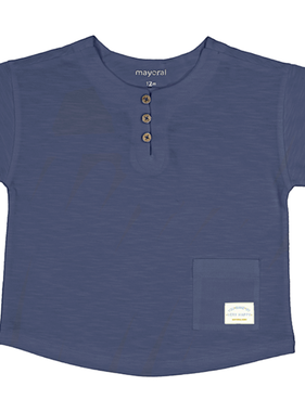 Mayoral 1016 82 S/s combined linen shirt Ink