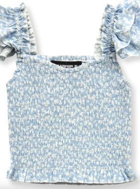 KatieJ NYC Joanna Top-Blue Ditsy Floral
