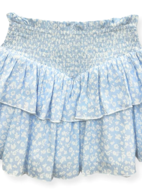 KatieJ NYC Brooke Skirt-Blue Ditsy Floral