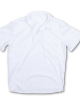 boys terry polo - white