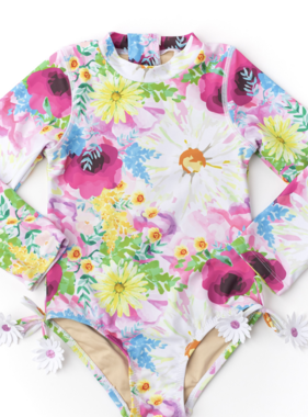 long sleeve 1pc - watercolor floral LAST ONE 24 months