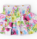 smocked ruffle skirt - watercolor floral