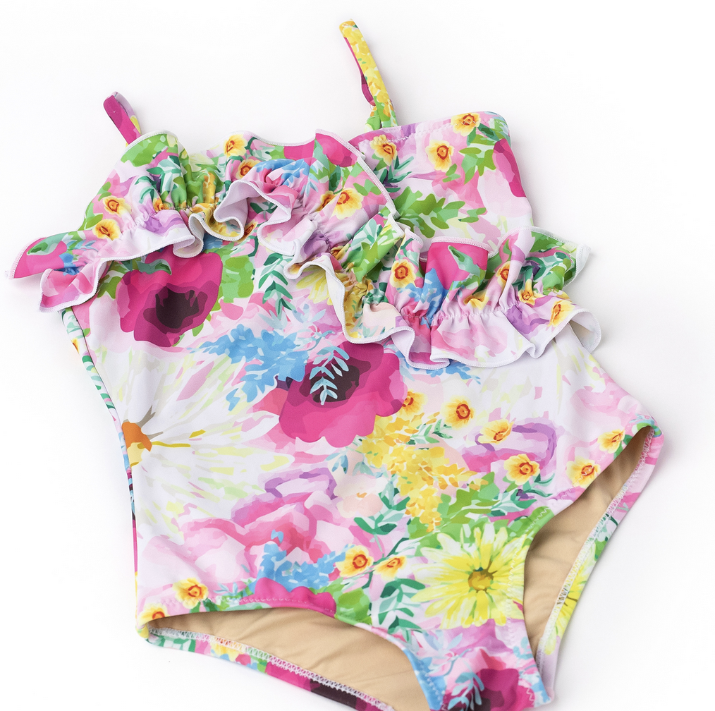 ruffle front 1pc - watercolor floral