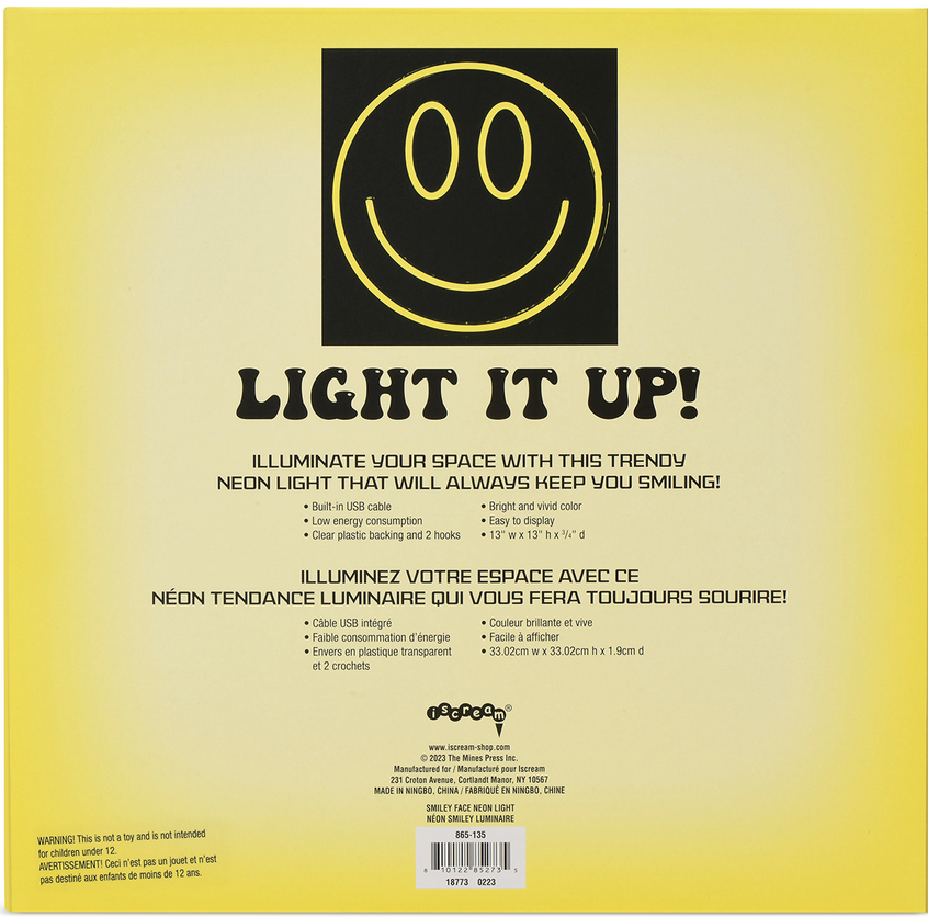 Iscream Smiley Face Neon Light  865-135