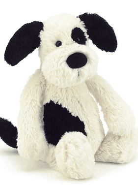 Jellycat Bashful Black & Cream Puppy Original (MED) BAS3BCP
