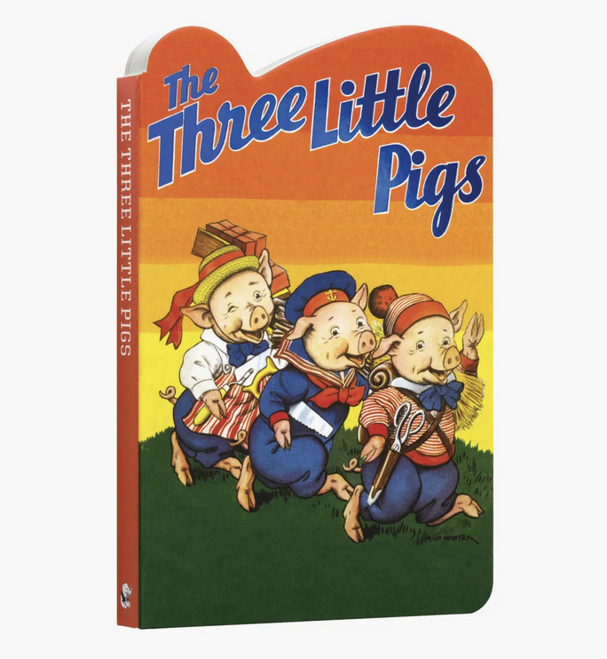 Laughing Elephant Books The Three Little Pigs -Children's Board Book - Vintage