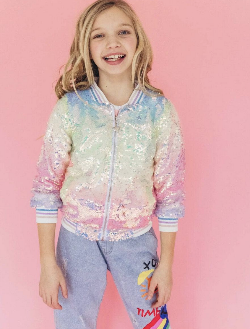 Lola and The Boys Women’s Icy Ombre Sequin Jacket