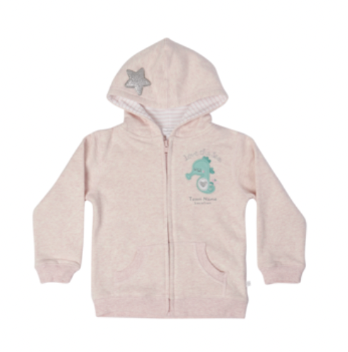 Earth Nymph BABY GIRLS HOODY - SEAHORSE