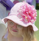 Jamie Rae Pale Pink Stella Sun Hat with Peony Flower | Pink Peony