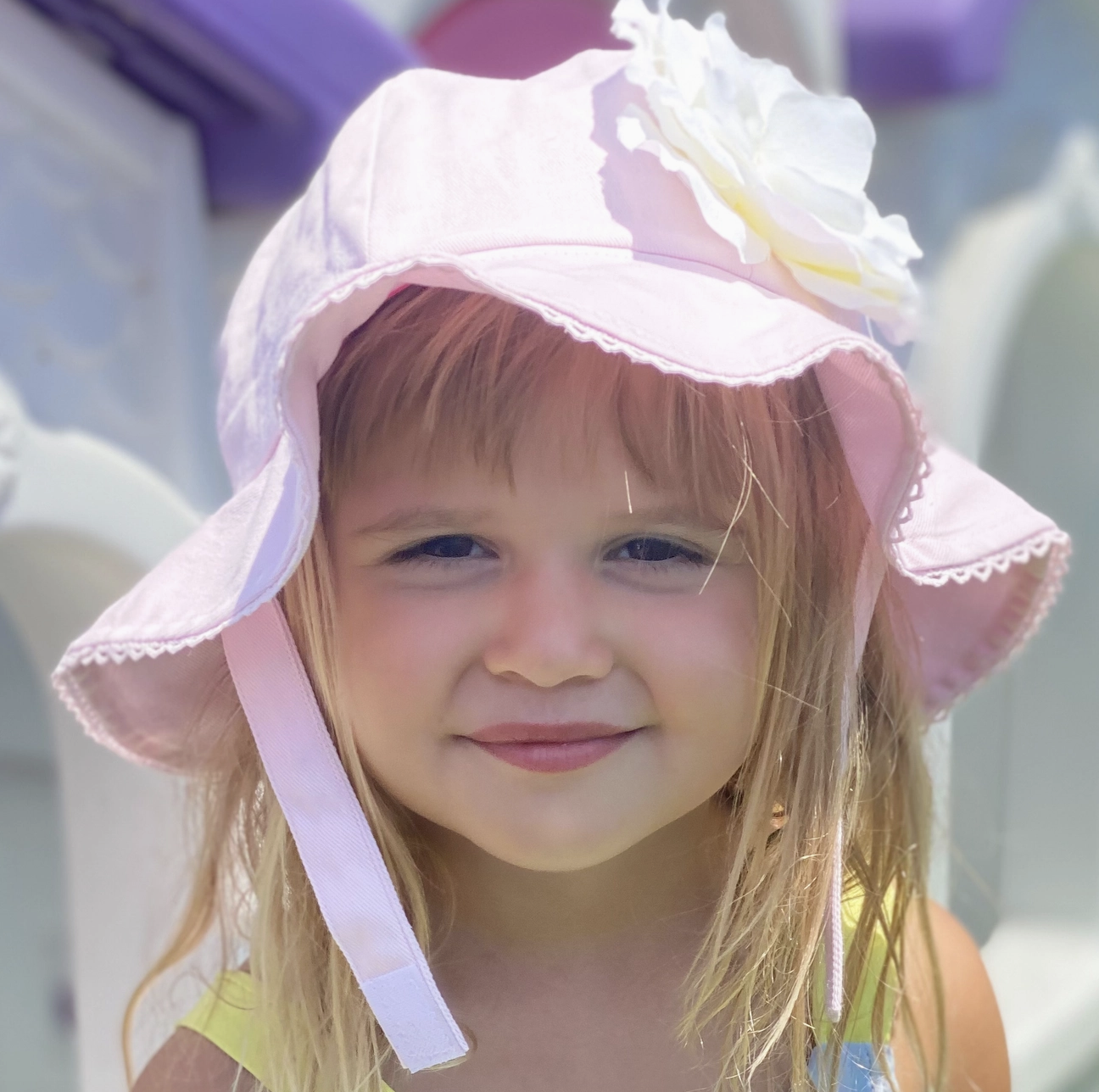 Jamie Rae Pale Pink Stella Sun Hat with Rose | Candy Pink Rose