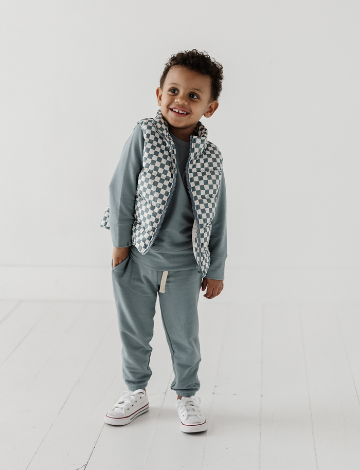 Baby Sprouts Puffer Vest-Checker Storm