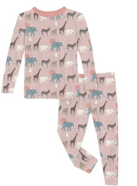 Kickee Pants L/S Pajama Set-Baby Rose Just So Animals