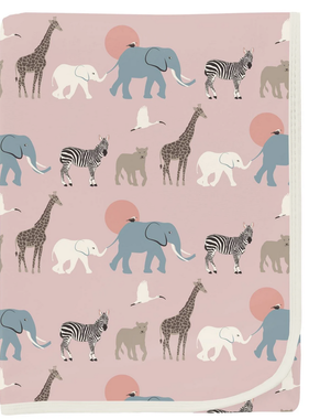 Kickee Pants Swaddling Blanket -Baby Rose Just So Animals