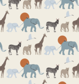 Kickee Pants Print Convertible Sleeper Zipper-Natural Just So Animals