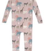 Kickee Pants Convertible Sleeper  Zipper-Baby Rose Just So Animals