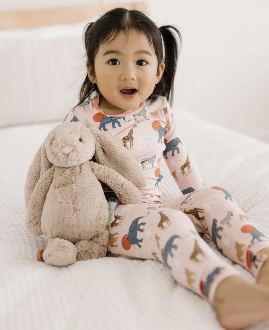 Kickee Pants L/S Pajama Set-Baby Rose Just So Animals