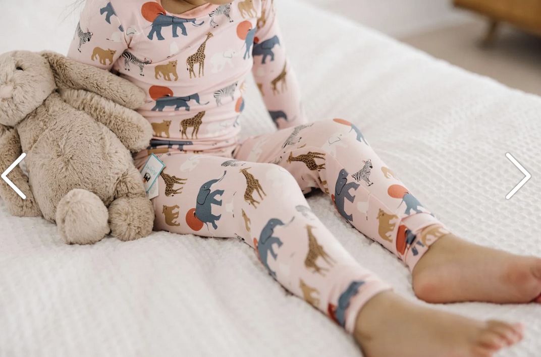 Kickee Pants L/S Pajama Set-Baby Rose Just So Animals