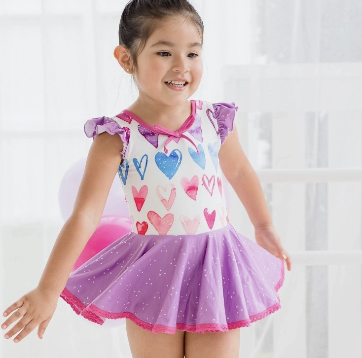 Cheeky Plum Farrah Leotard - Ombre Heart