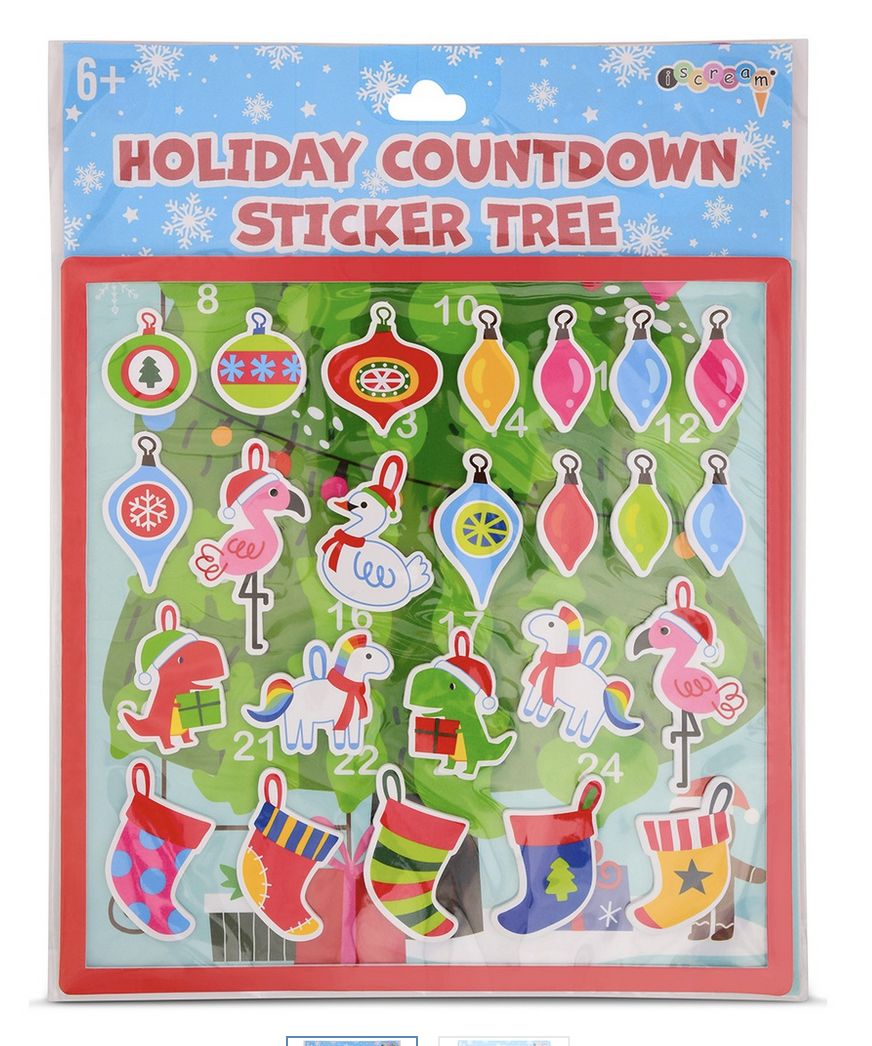 Iscream Holiday Countdown Sticker Tree