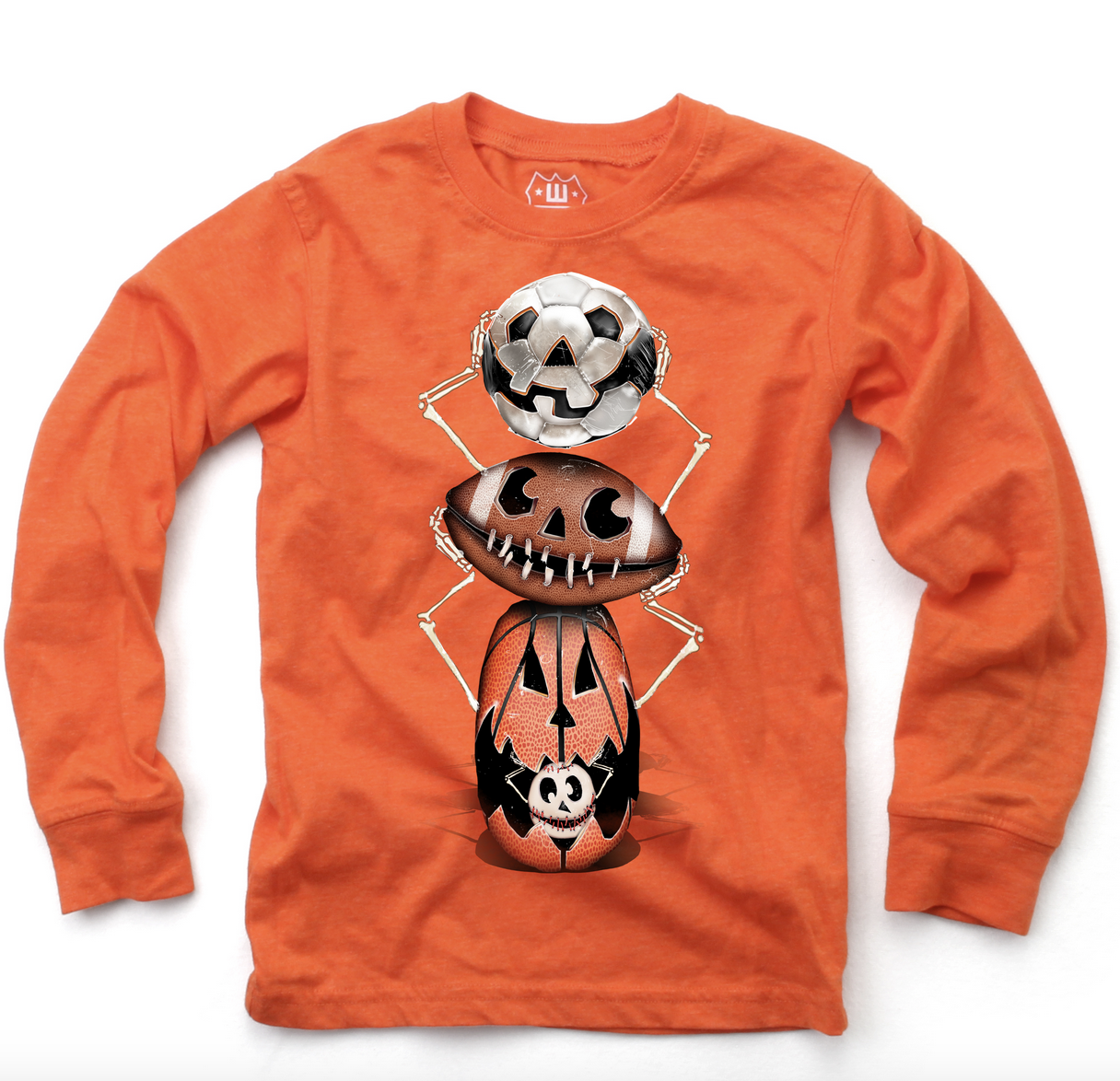 Wes And Willy Halloween Sports Balls L/S T ORG
