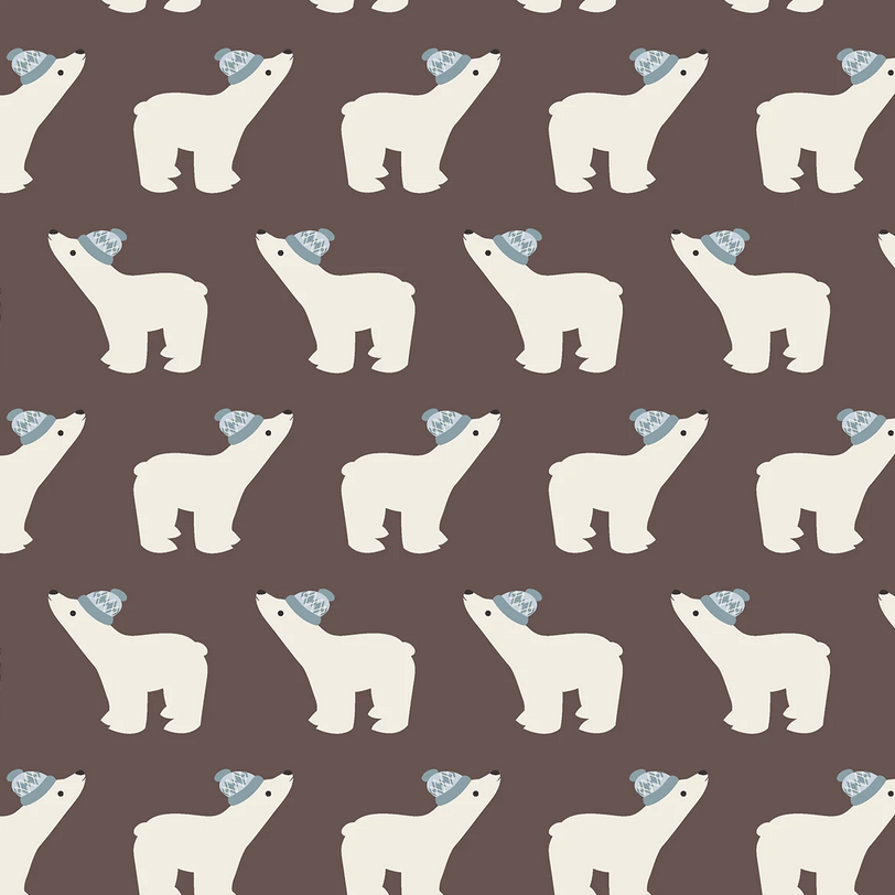 Kickee Pants Footie  2 Way Zipper-Coffee Polar Bears