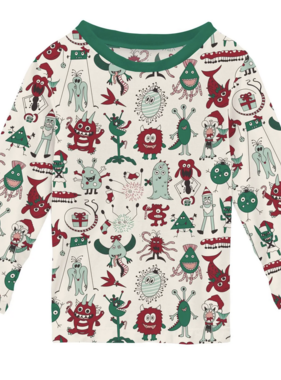 Kickee Pants L/S  Tee-Merry Monsters