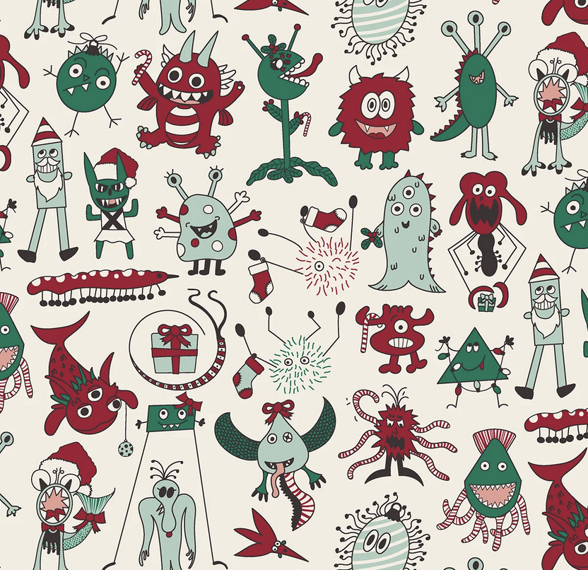 Kickee Pants L/S Swing Dress-Merry Monsters