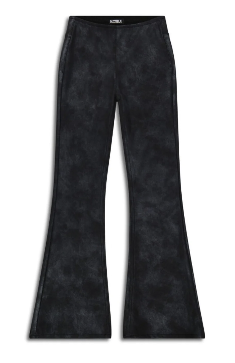 KatieJ NYC Woodstock Vegan Leather Coated Pants-Steel