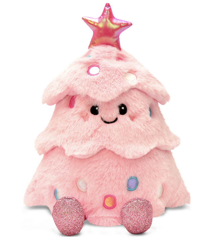 Iscream Glitter Pink Christmas Tree Plush 780-4443