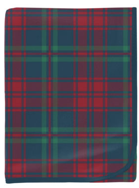 Kickee Pants Swaddling Blanket-Peacock Plaid